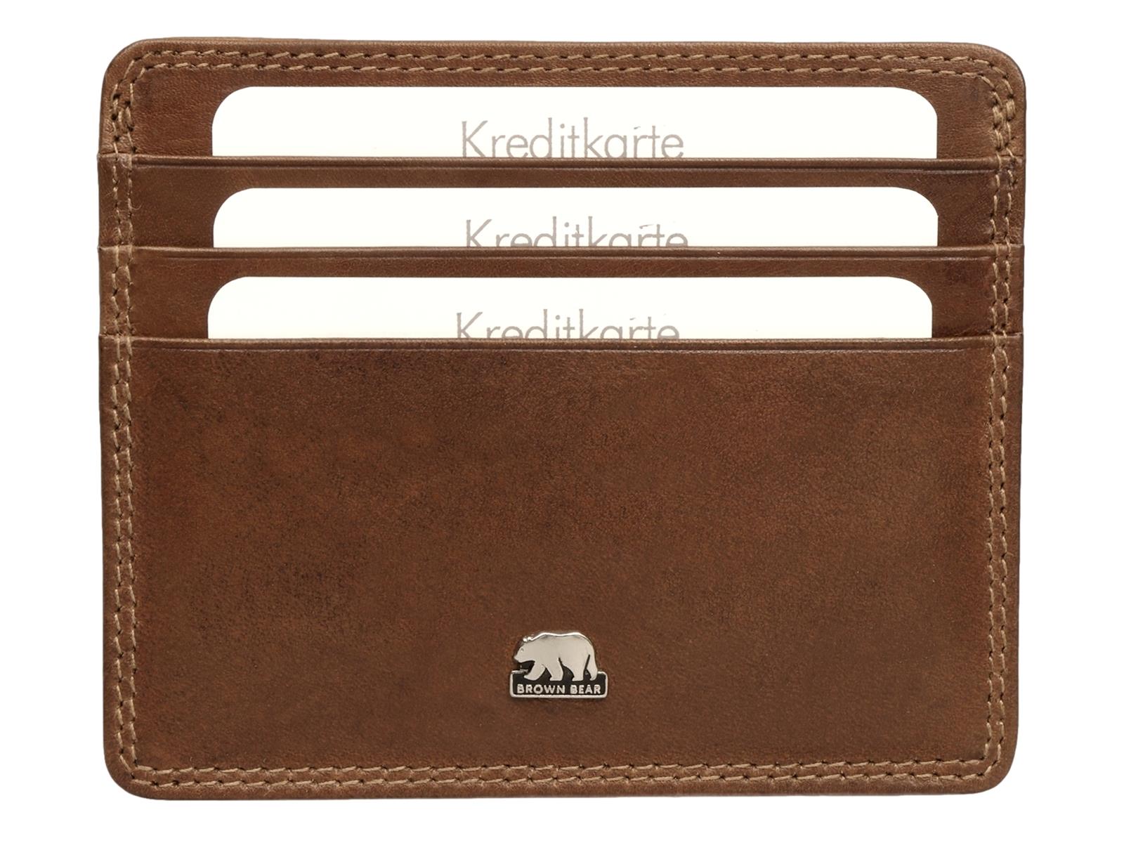 Brown Bear "CC" für 6 Karten - Kartenetui Braun-Tobacco