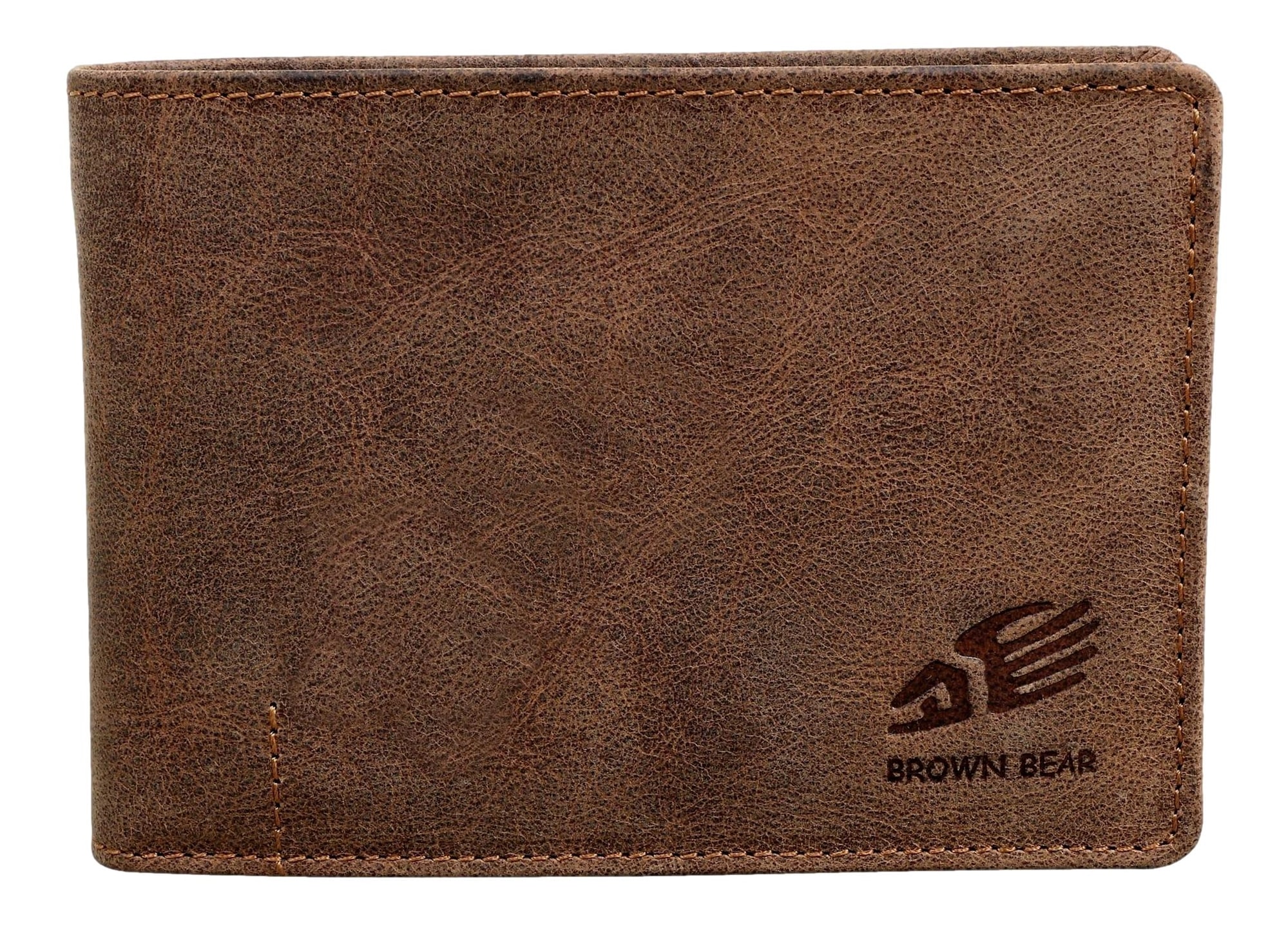 Brown Bear IBP 1051 - Herren-Geldbörse mit Reißverschlussfach Braun Vintage